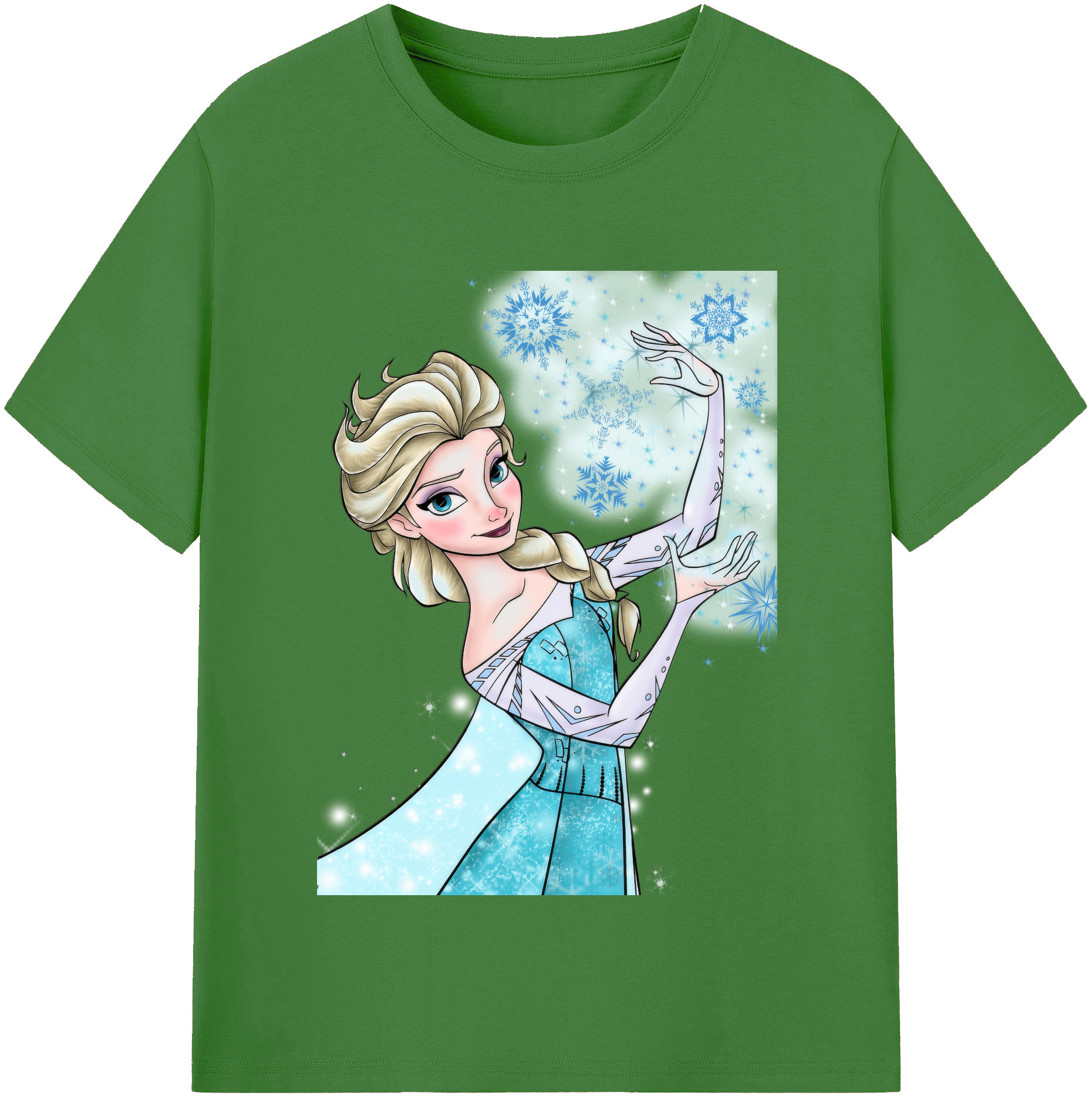（画像用） アナと雪の女王 アンナ エルサ Frozen Anna Elsa レディースカジュアルプリントTシャツ（綿100％）